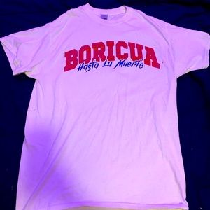 Boricua white tee shirt